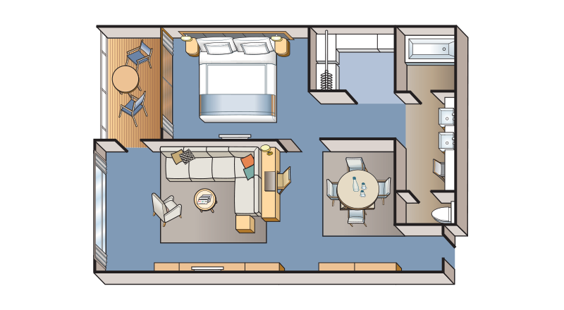 Explorers Suite stateroom floor plan