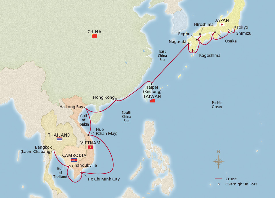 Map of Southeast Asia Horizons itinerary