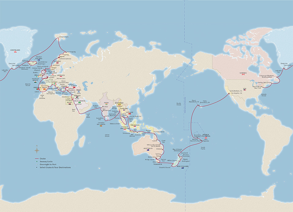Map of NEW! Viking World Voyage II itinerary