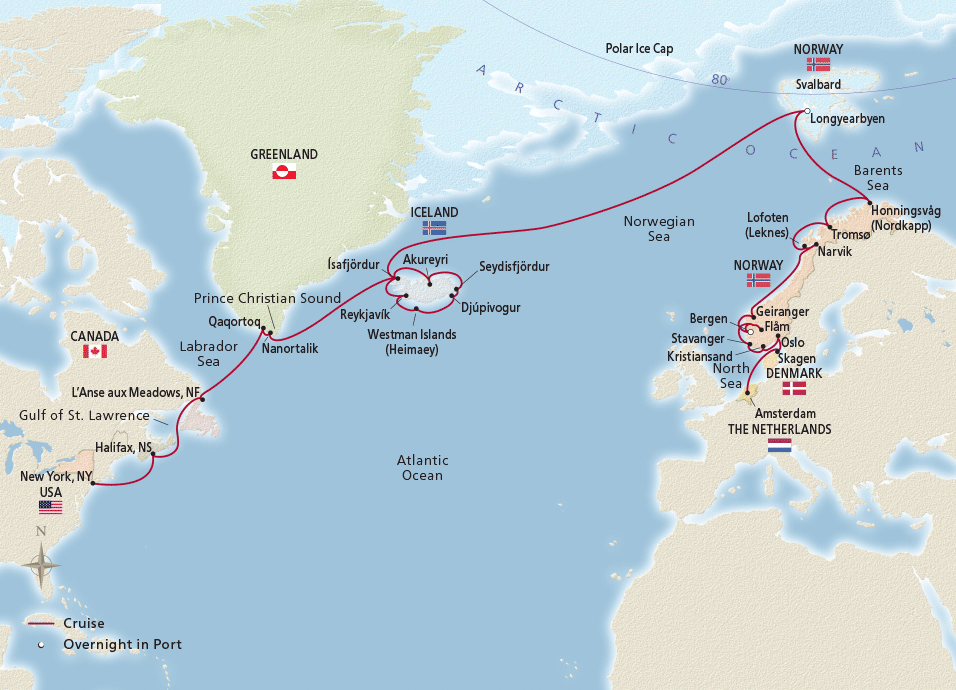 Map of NEW! Grand Fjords & Iconic Viking Shores itinerary