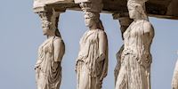 The caryatids of the Erechtheion in Athens, Greece