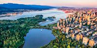 Aerial view of Stanely Park in Vancouver, Canada