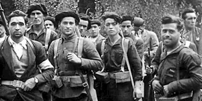 Historical photo of soldiers of the Spanish civil war